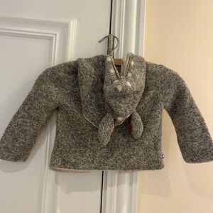 OEUF NYC Rabbit Alpaca Wool Baby Burnous | Grey 18month